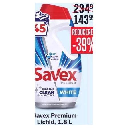 Savex Premium White detergent lichid 1,8 l