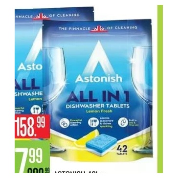 Astonish All In 1 tablete pentru mașina de spălat vase 42 buc