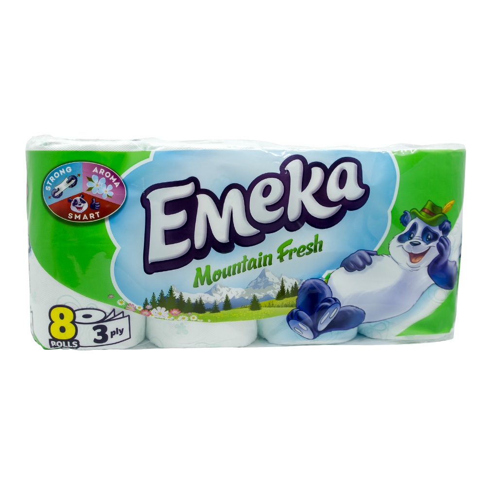 Emeka hârtie igienică 3 straturi, 8 role, diverse sortimente