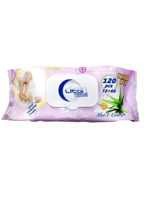 Clean Time șervețele umede cu capac 120 buc