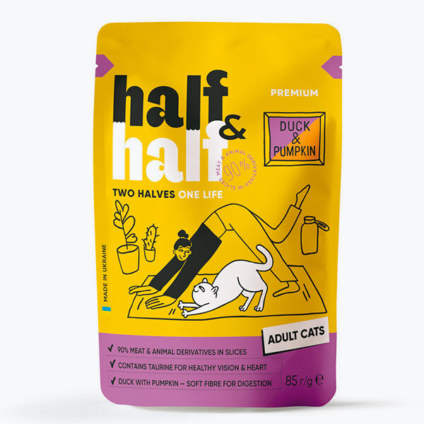 Half&Half hrană umedă pentru pisici, 85 g