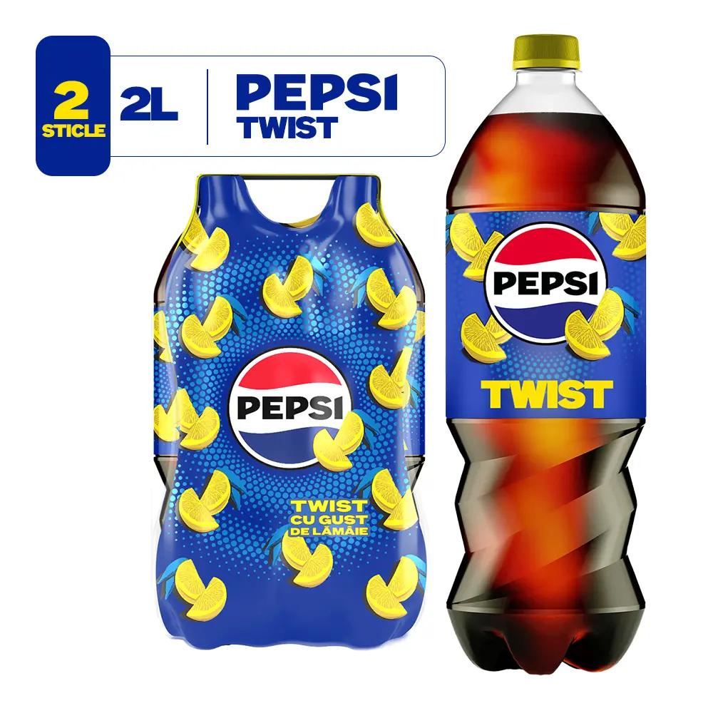 Set bautura carbogazoasa PEPSI Twist lamaie 2buc*2L