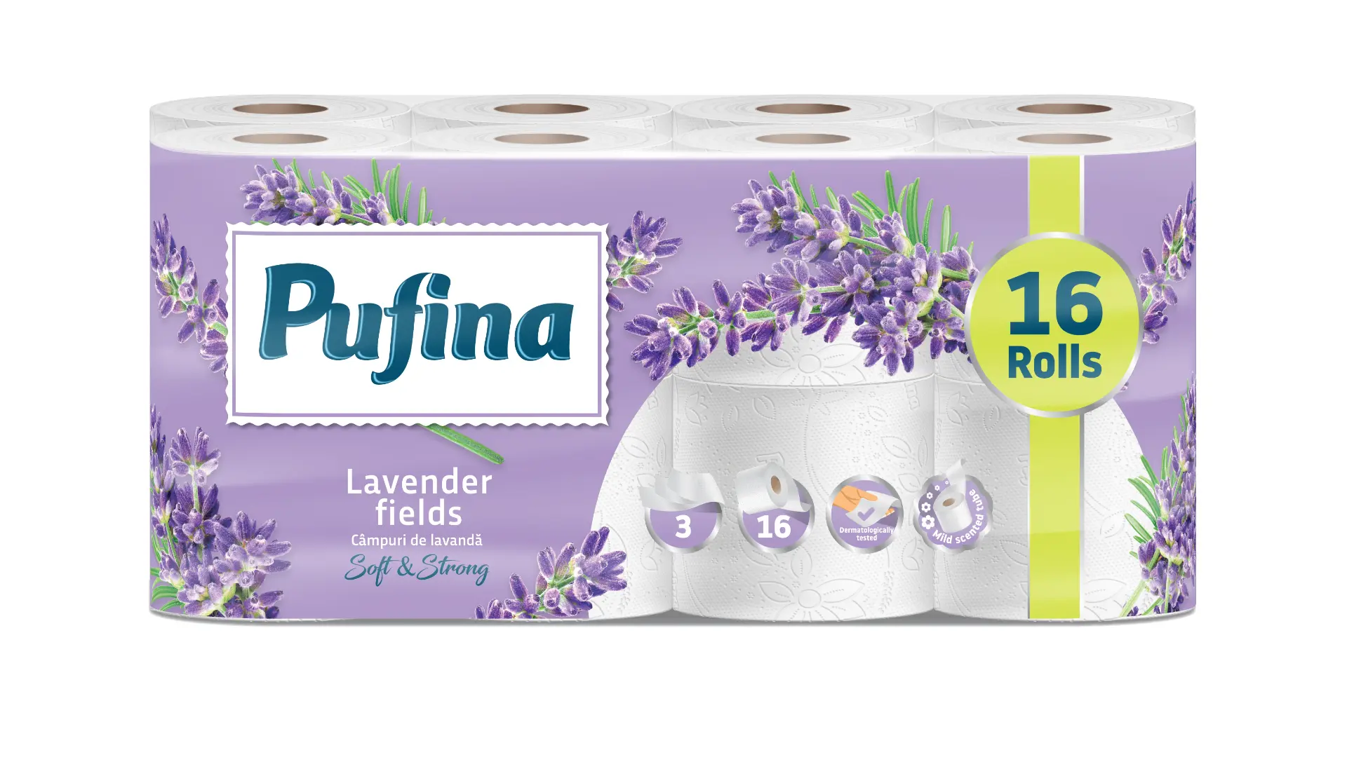 Hartie igienica PUFINA Lavender 3str 16buc