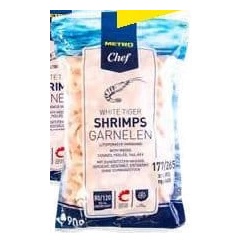 Creveți White Tiger fierți curățați Metro Chef 80/120, congelați, 900 g