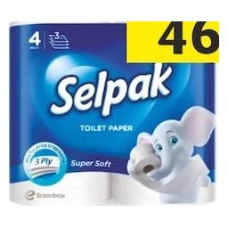 Hartie igienica Selpak, 4 buc