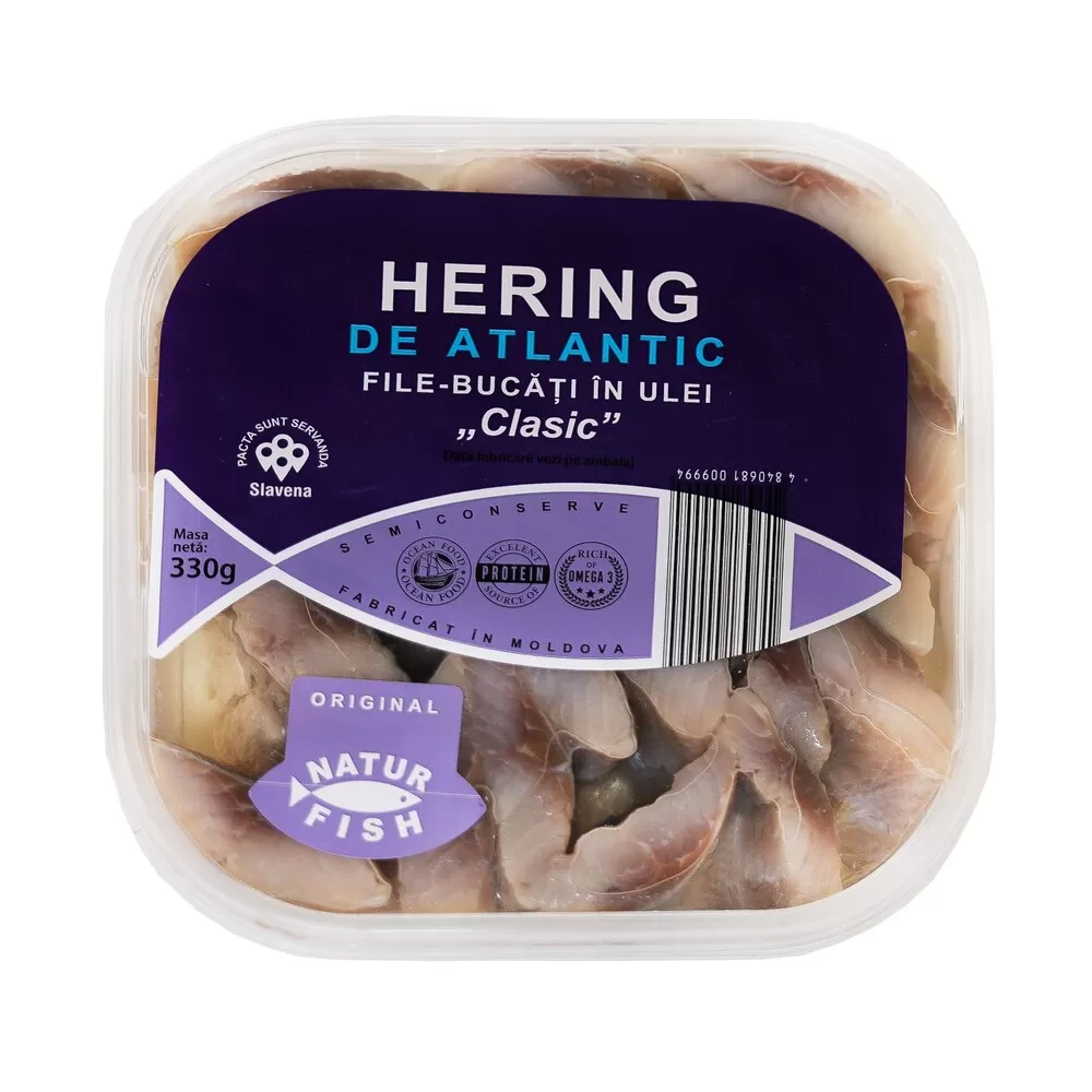 Naturfish file de hering de Atlantic în ulei, 330 g
