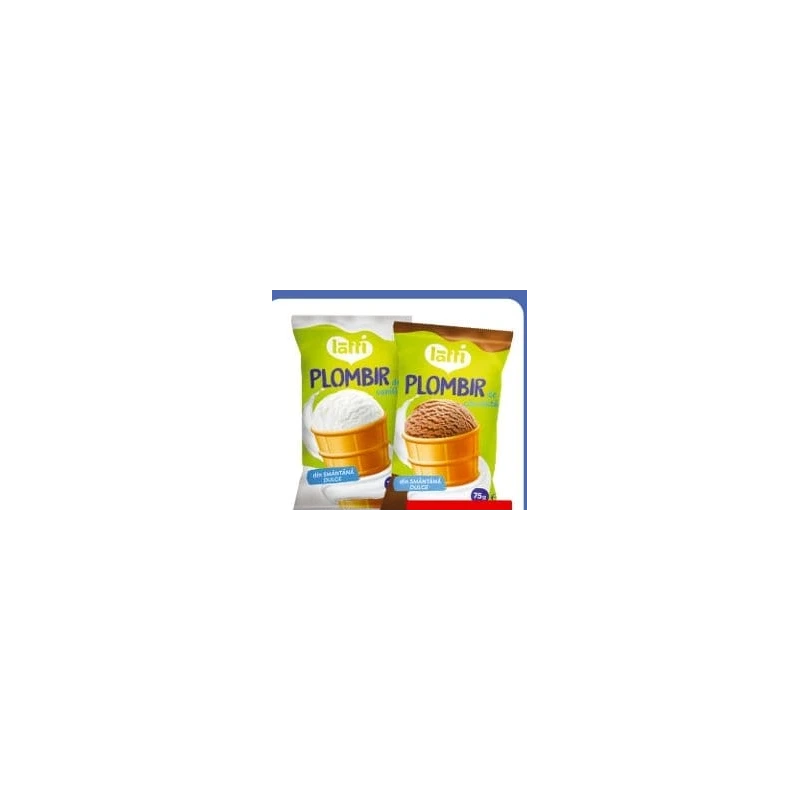 Latti înghețată Plombir cu ciocolată sau vanilie, 75 g