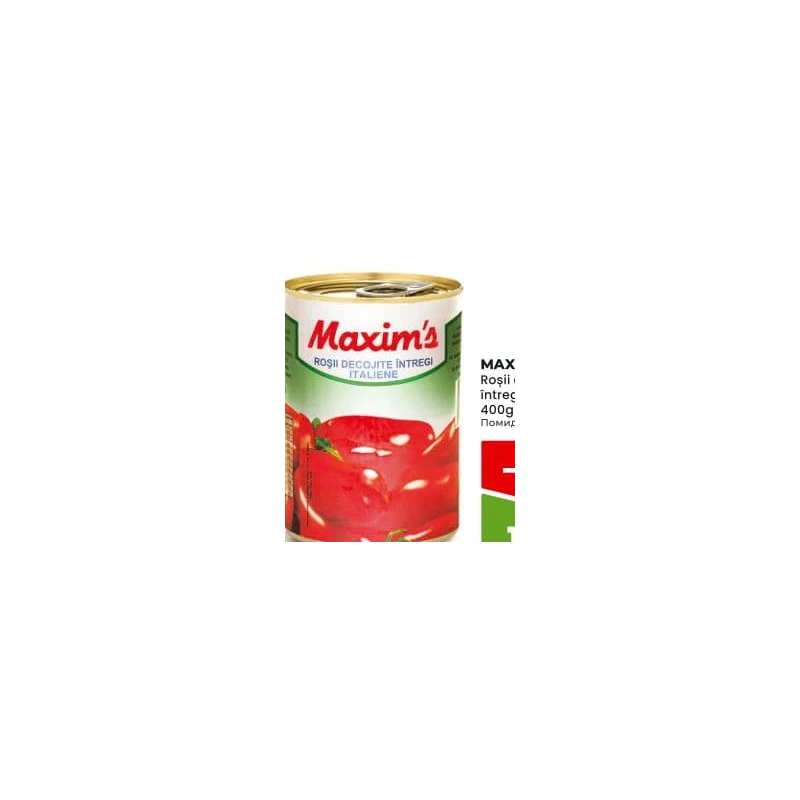 Maxim’s roșii decojite întregi sau tăiate, 400 g
