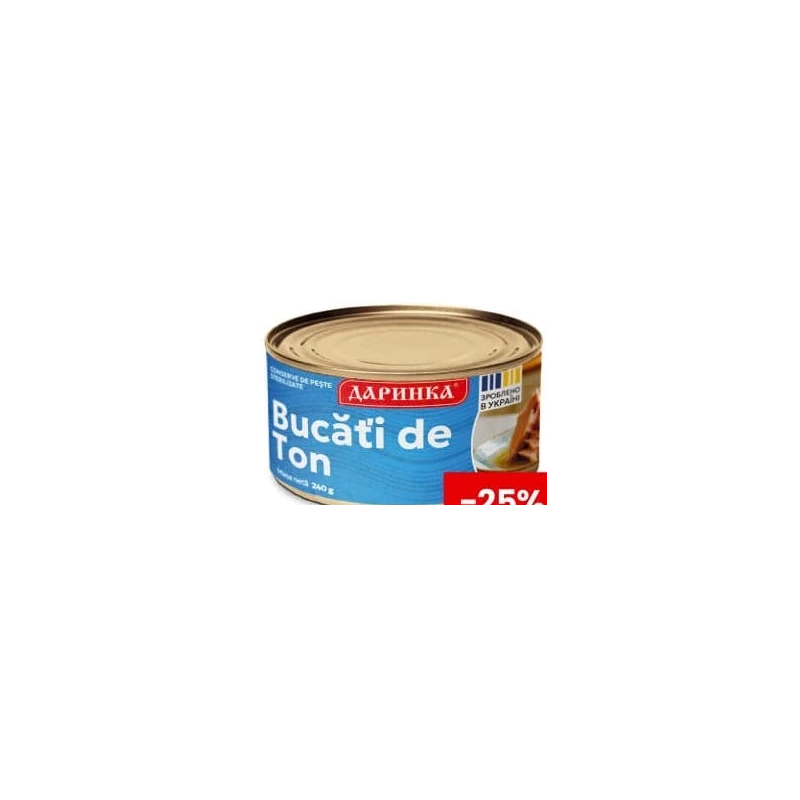 Даринка ton bucăți în ulei de floarea-soarelui, 240 g