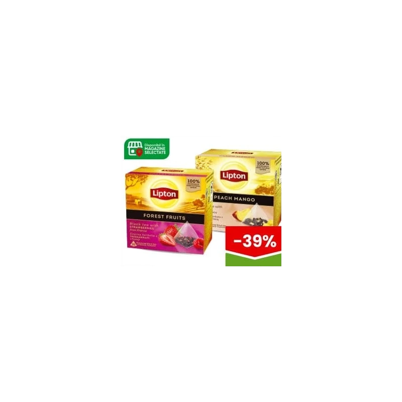 Lipton ceai negru în sortiment, 20 plicuri