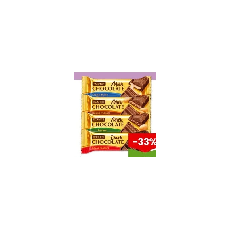 Roshen baton de ciocolată în sortiment, 29-33 g