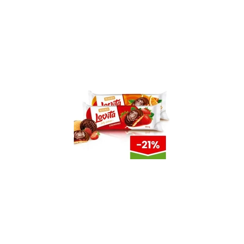 Roshen Lovita Jeleu biscuiți în sortiment, 135 g
