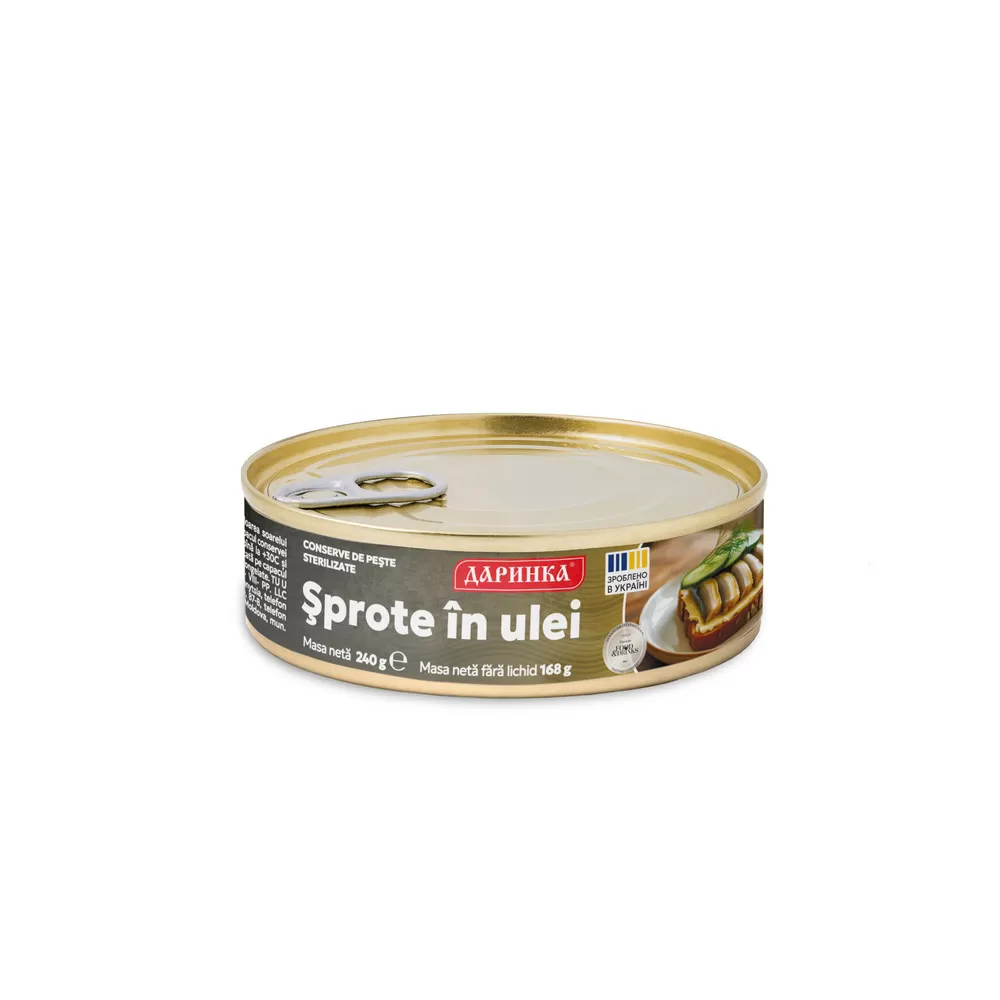 Darinka șprote în ulei, 240 g