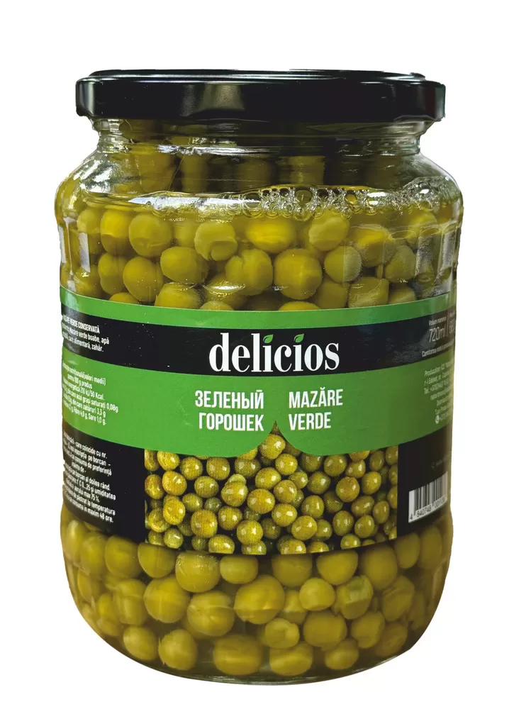 Delicios mazăre verde, 720 g