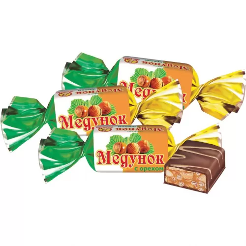 Славянка bomboane Medunok cu nuci, 140 g