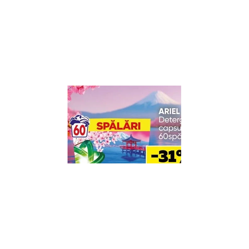 Ariel Japanese Blossom detergent capsule, 60 spălări