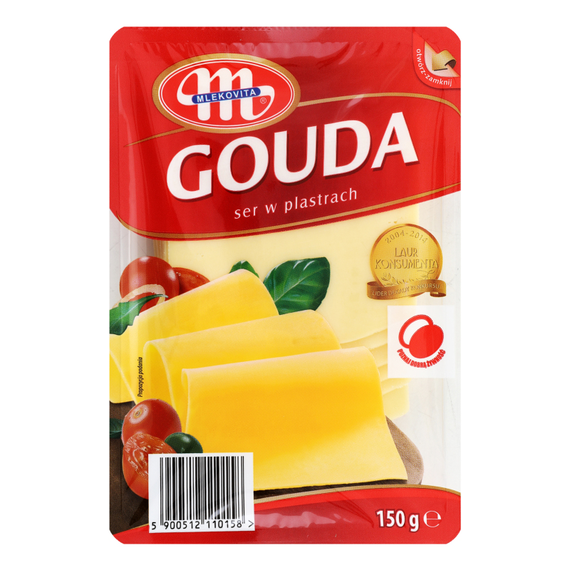 Mlekovita cașcaval feliat Gouda, 150 g