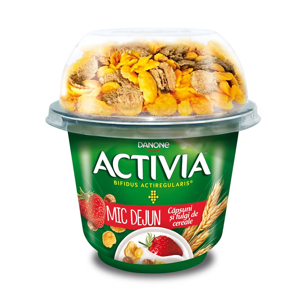 Activia iaurt Mic Dejun căpșuni/clasic cu fulgi de cereale, 163 g