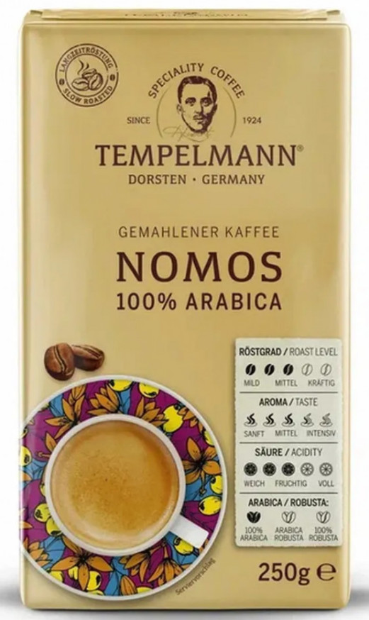 Tempelmann Nomos cafea măcinată, 250 g