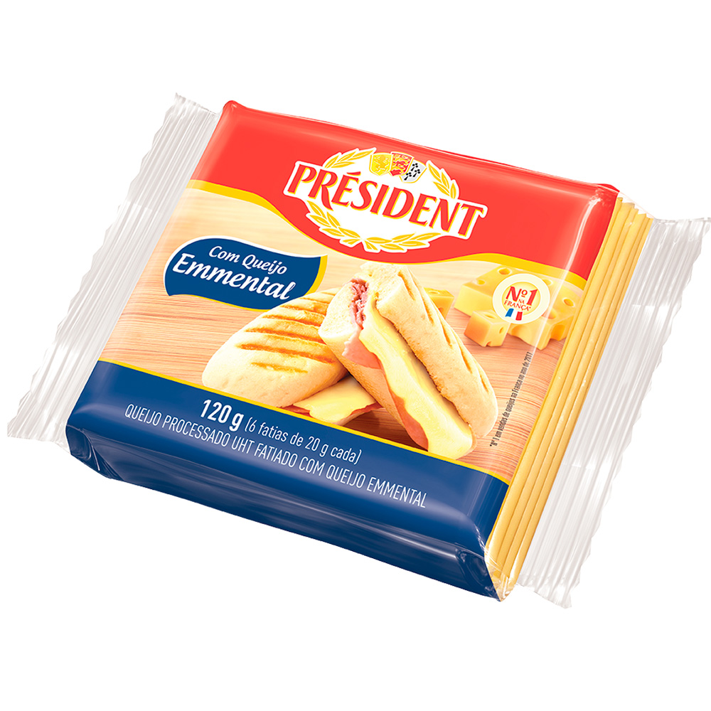 Brânză topită felii 40% PRESIDENT 120g