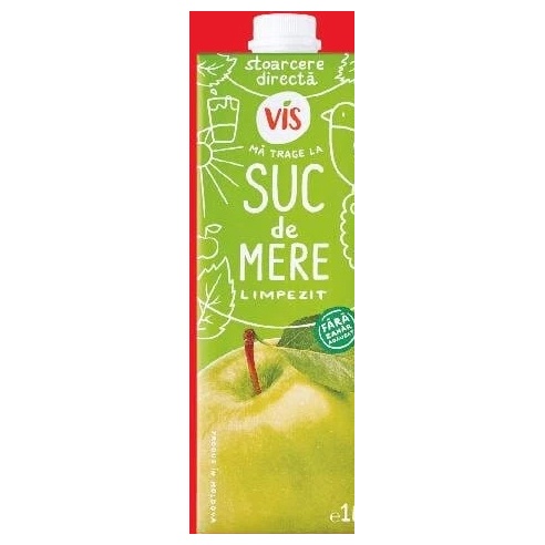 Vis suc de mere limpede fără zahăr 1 l