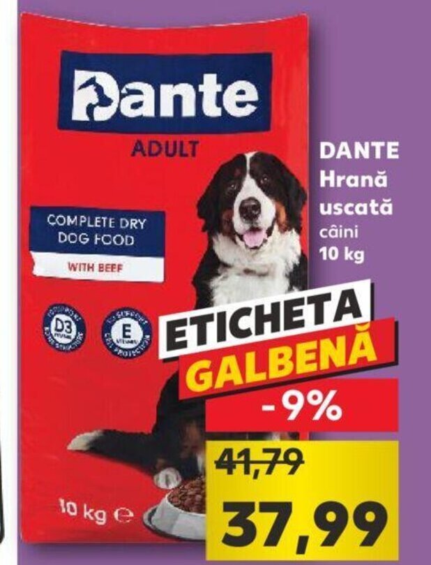 Dante hrană uscată pentru câini 10 kg