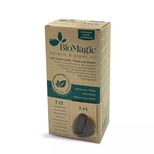 Biomagic vopsea-cremă pentru păr 7/11 Intense Ash Blonde
