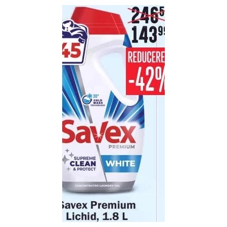 Savex Premium White detergent lichid 1,8 l
