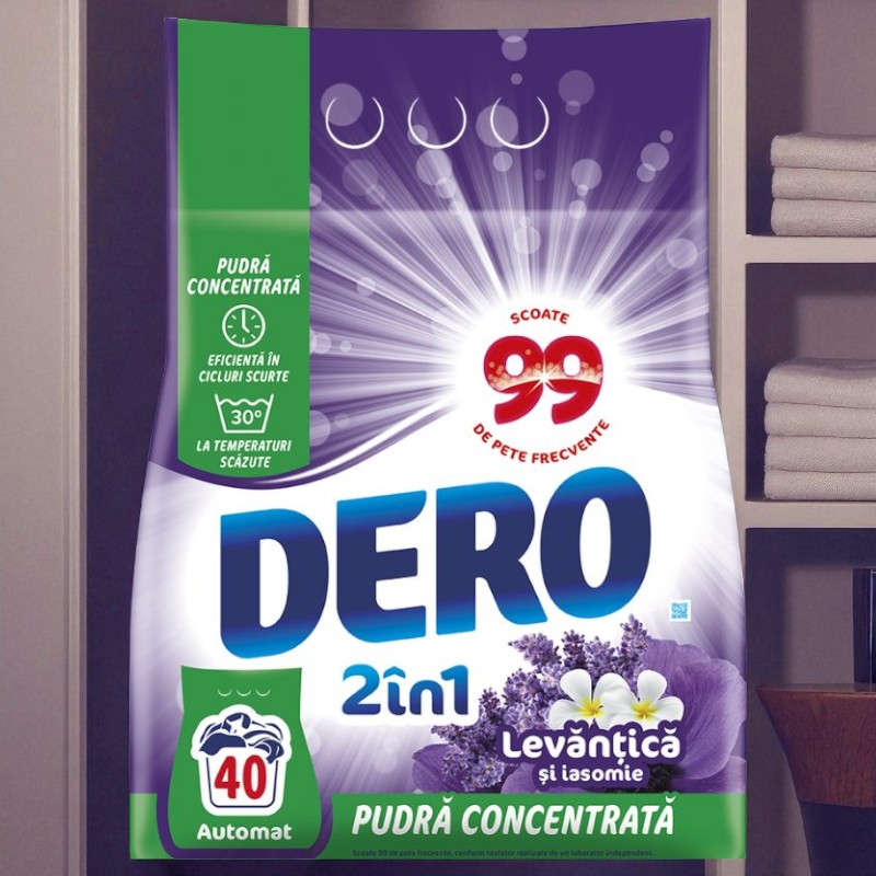 Dero 2in1 detergent pudră concentrată 40 spălări