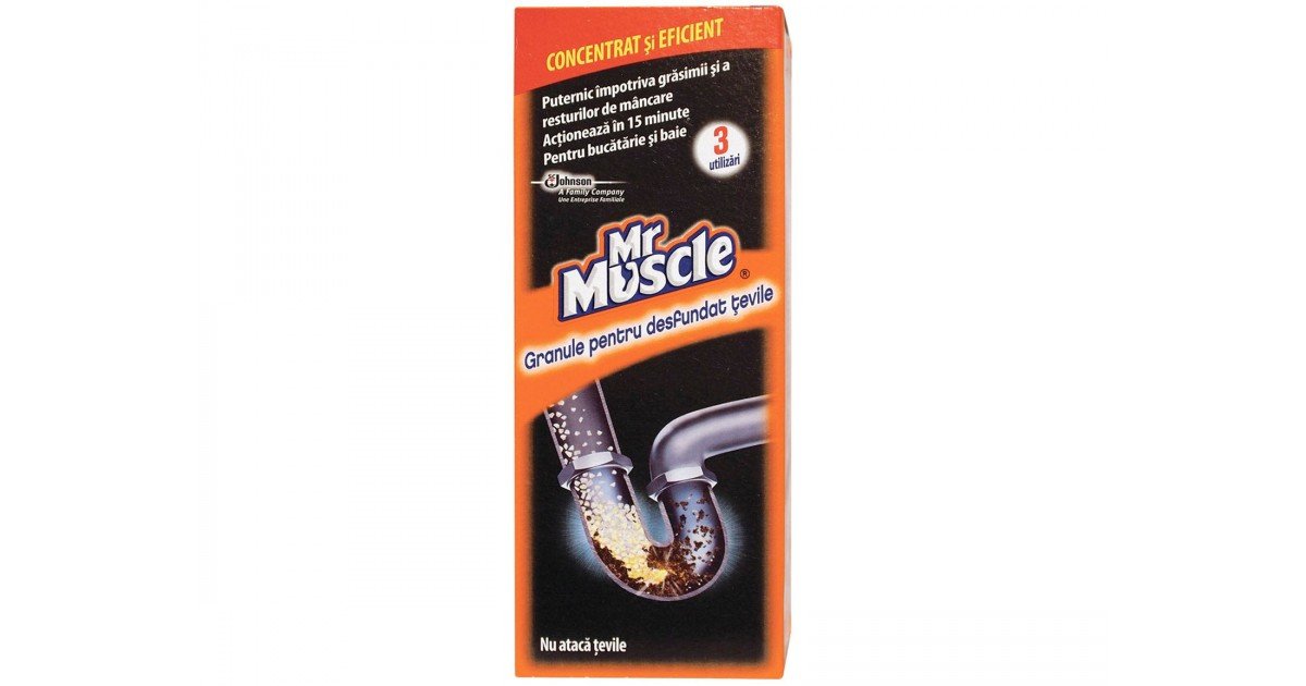 Mr. Muscle granule pentru desfundarea țevilor 250 g