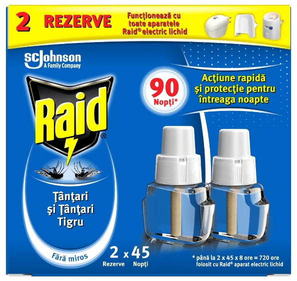 Raid rezervă lichidă pentru aparat împotriva țânțarilor 21 ml