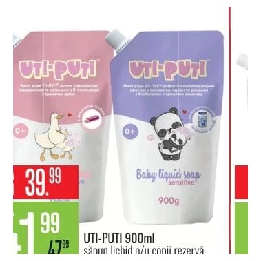 Uti-Puti săpun lichid pentru copii rezervă 900 ml, diverse sortimente