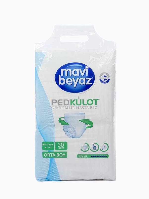 Mavi Beyaz M 80–115 cm chiloței pentru adulți 30 buc