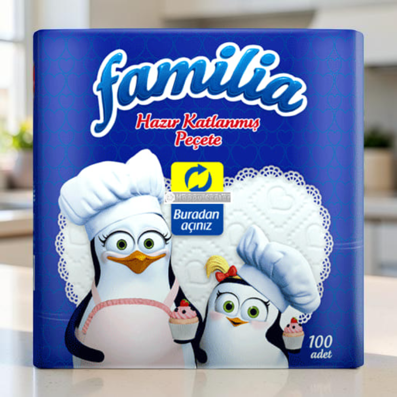 Familia șervețele din hârtie, 100 bucăți