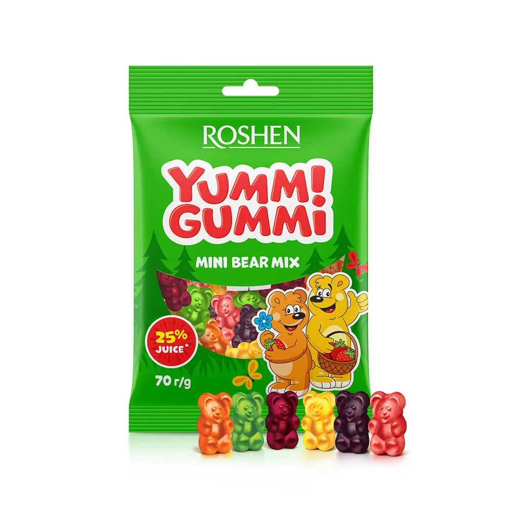 Bomboane "Roshen" Yummi Gummi Mini Bear Mix 70g