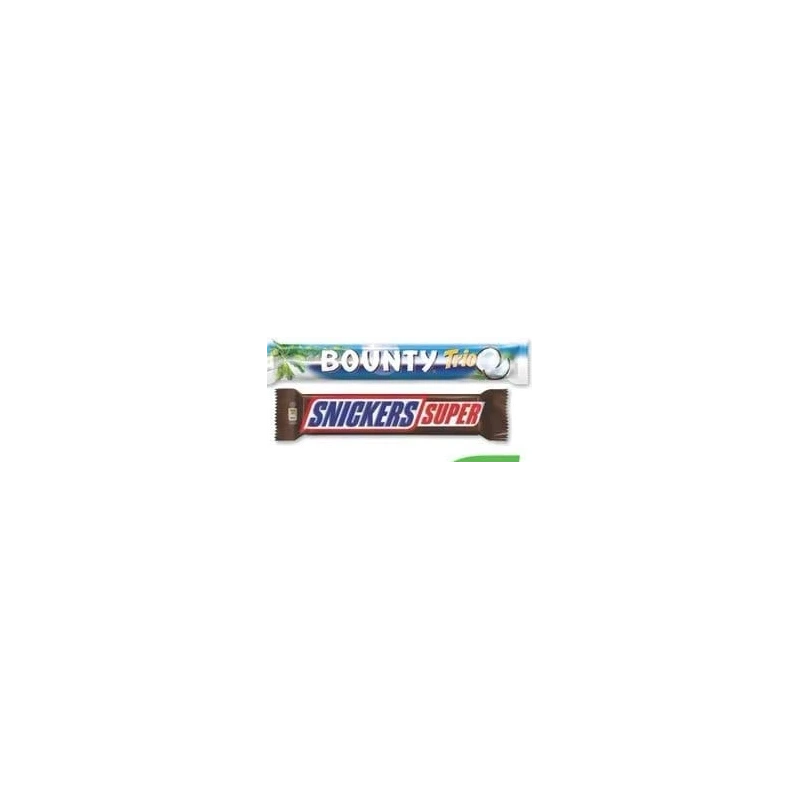 Bounty Trio sau Snickers Super baton, 80 g