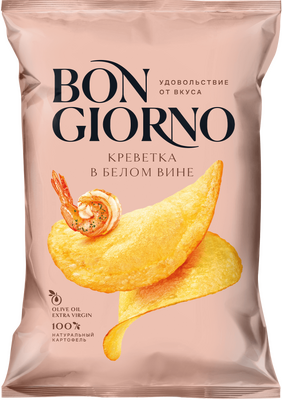 Chipsuri Bon Giorno Creveti In Vin Alb 80G