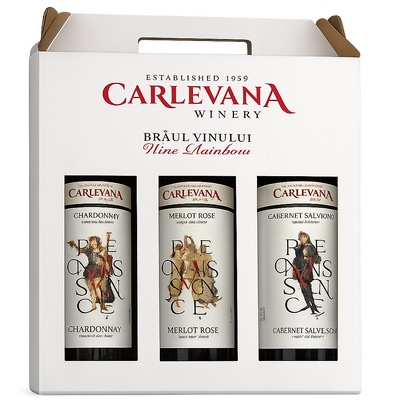 Set Vin Carlevana Renaissance Chardonnay 2025, Merlot Rose 2025, Cabernet Sauvignon 2022 13% 0.75L