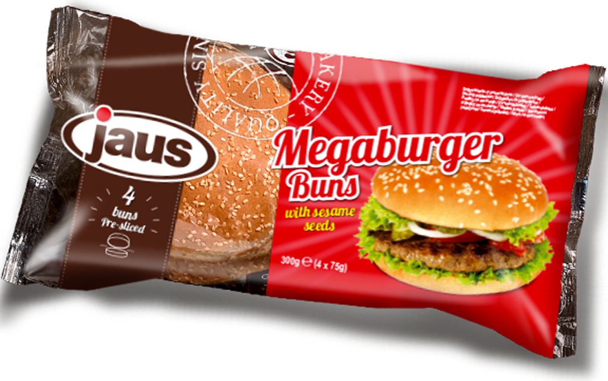 JAUS chifle Mega Burger cu susan, 4 buc., 300 g
