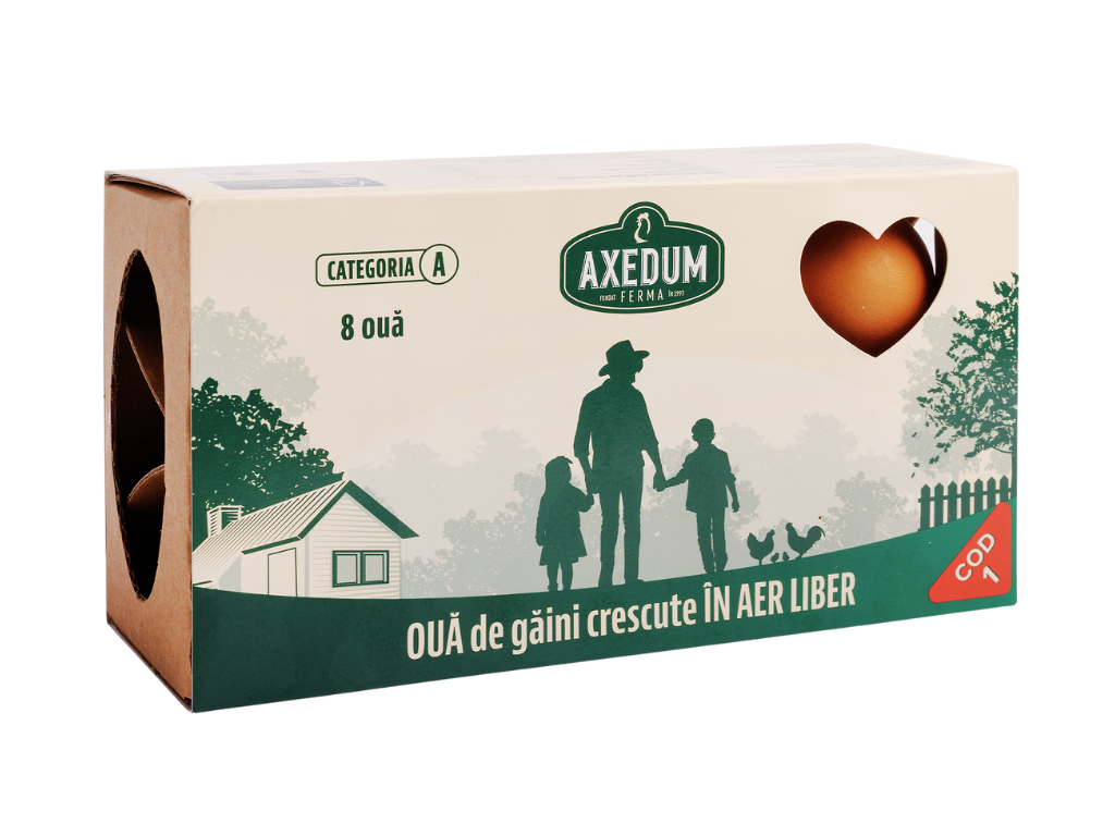 AXEDUM ouă de găină crescute în aer liber, 8 buc.