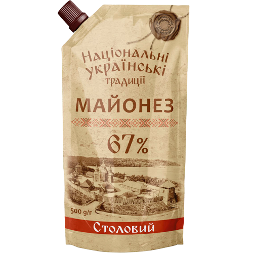 НАЦІОНАЛЬНІ УКРАЇНСЬКІ ТРАДИЦІЇ maioneză de masă 67%, 500 g