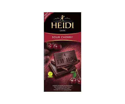HEIDI ciocolată amăruie cu vișină, 80 g