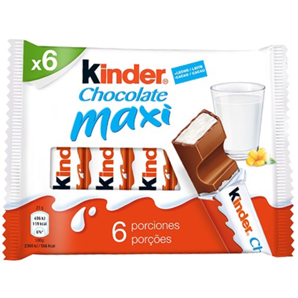 KINDER bomboane de ciocolată Maxi, 126 g