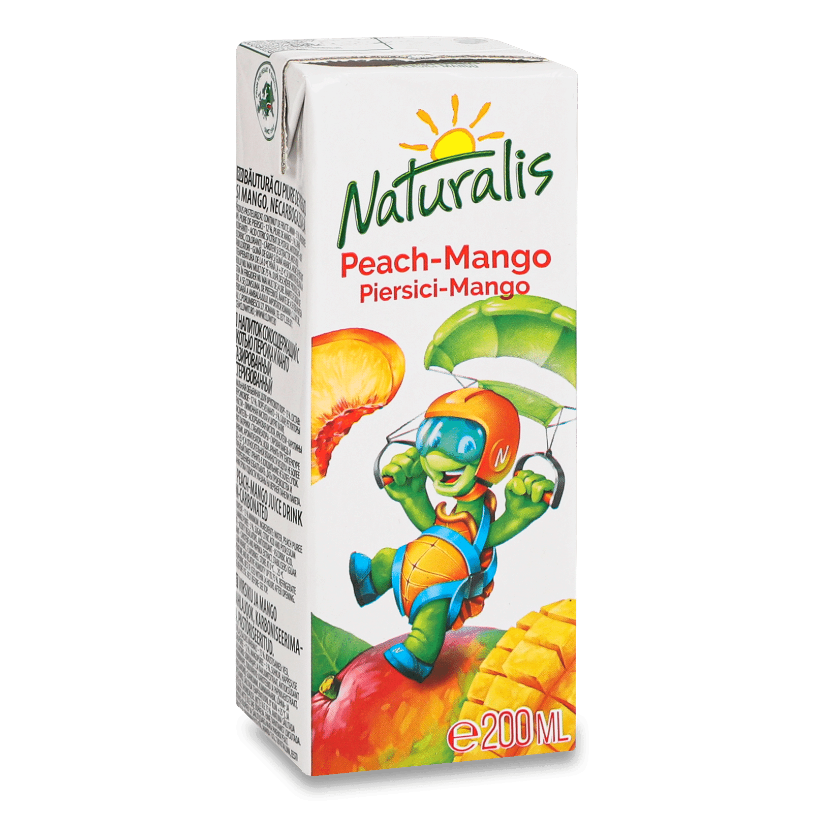 NATURALIS băutură cu piersici și mango, 0,2 l