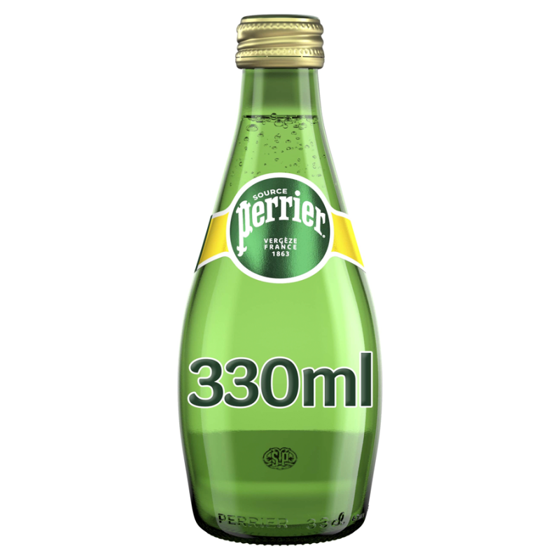 PERRIER apă minerală carbogazoasă, 0,33 l