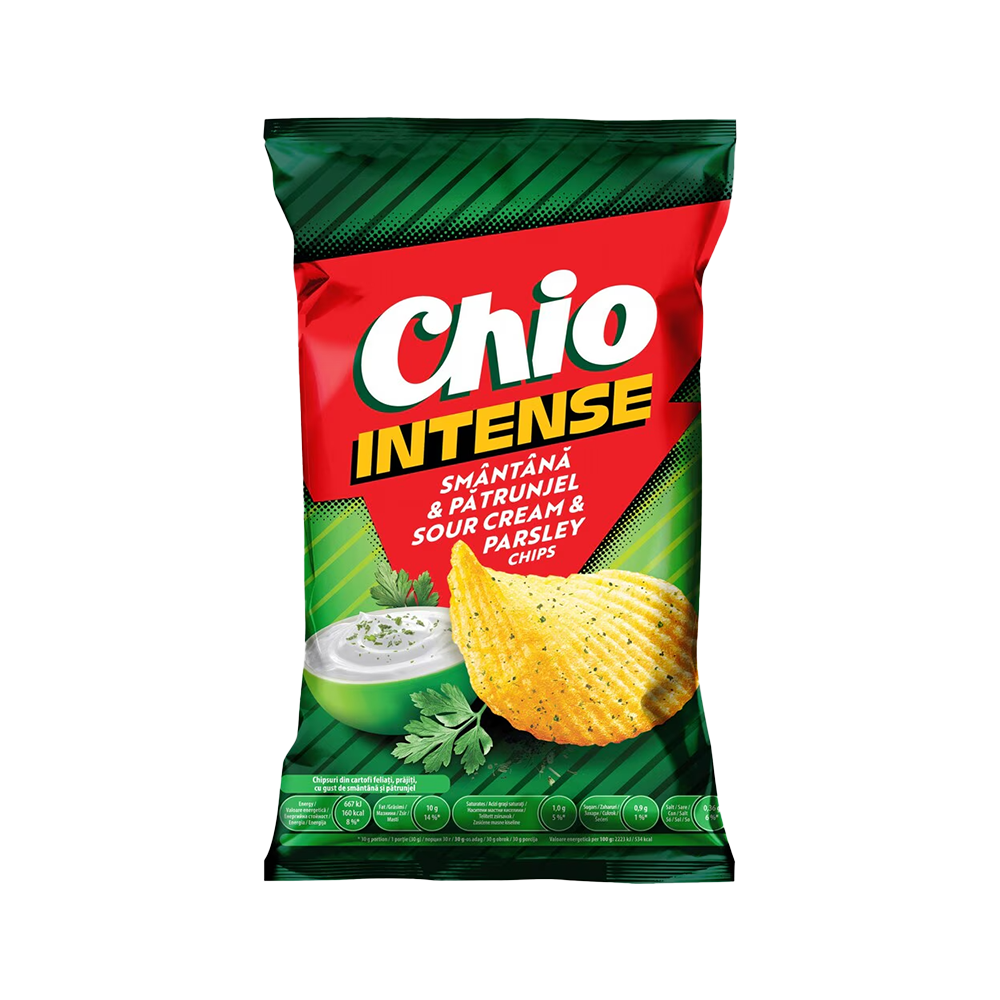 CHIO Intense chipsuri cu smântână și pătrunjel, 120 g