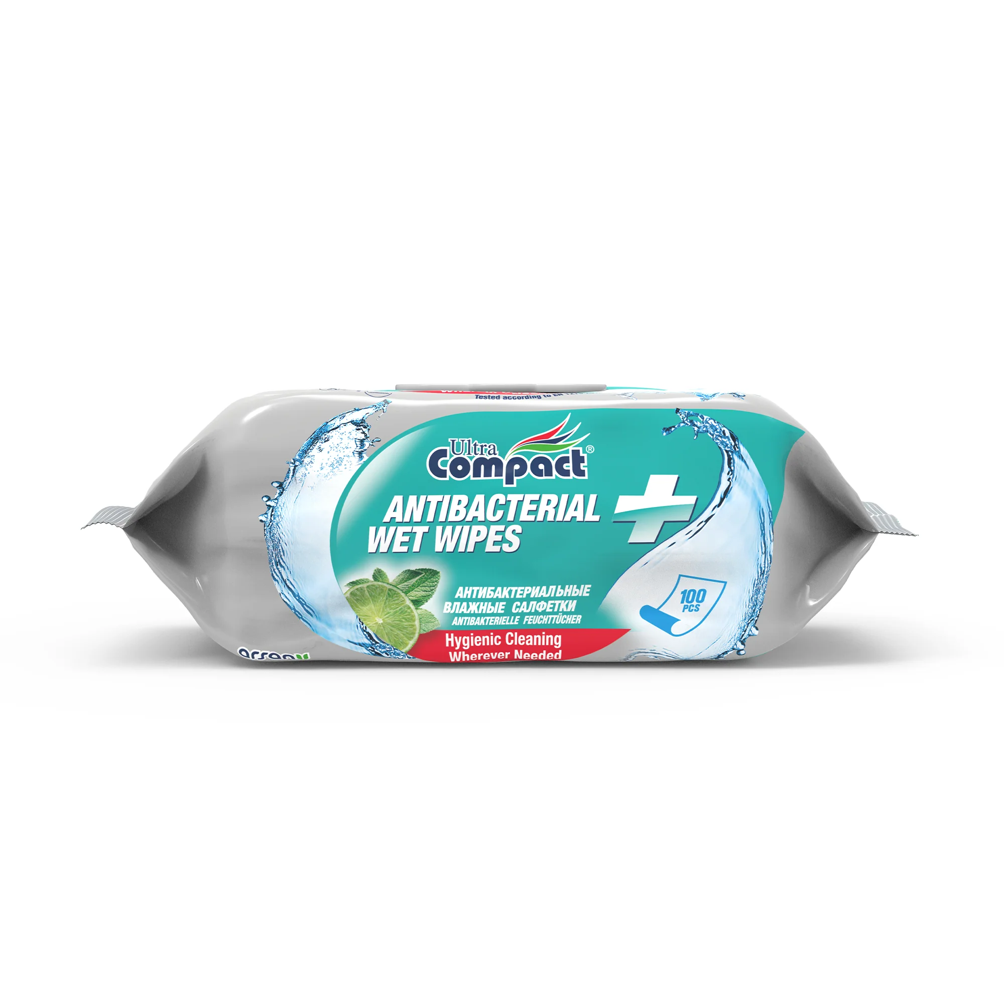 ULTRA COMPACT șervețele umede antibacteriene, 100 buc.