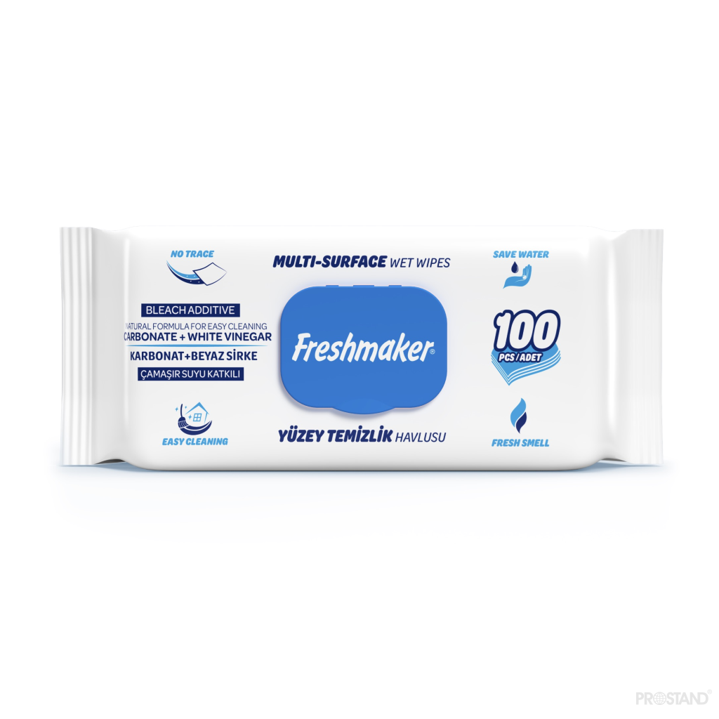 FRESHMAKER Multi-Surface șervețele umede pentru curățenie, 100 buc.