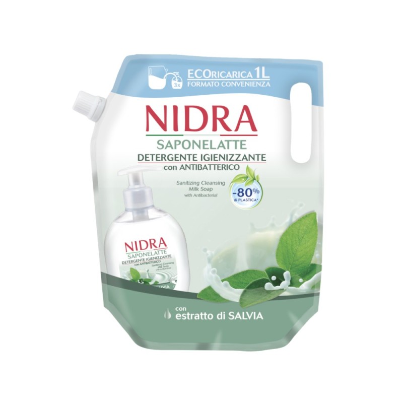NIDRA Saponelatte săpun lichid antibacterian, 1 l