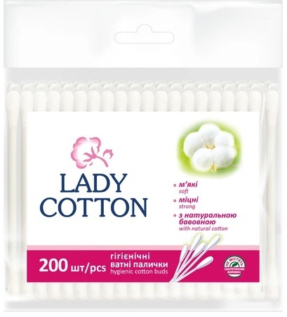 LADY COTTON bețișoare de bumbac, 200 buc.